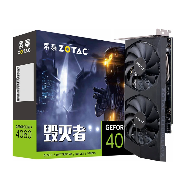 ZOTAC/索泰4060毁灭者显卡台式吃鸡游戏电竞办公设计图形独立显卡