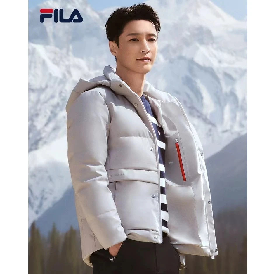 【张艺兴同款】斐乐男士羽绒服2023冬款休闲连帽外套 F11M341909F
