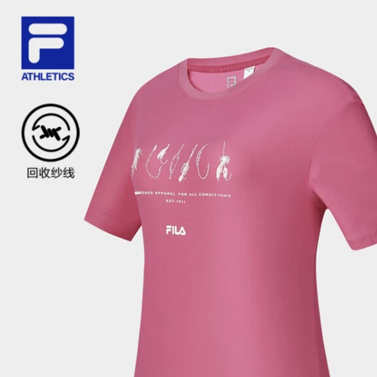 斐乐官方女子针织短袖衫2024夏新款户外运动T恤-A11W427106F
