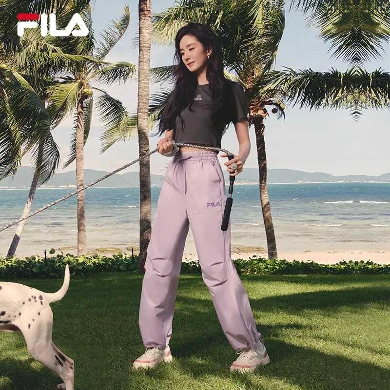 Fila/斐乐官方女2024夏季新款时尚简约宽松休闲收口裤F11W429801F