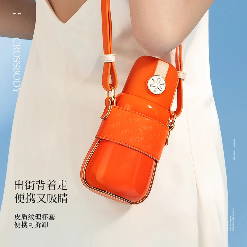 CMSH/草莓生活保温杯女生用316不锈钢水杯小众时尚保温保冷小容量
