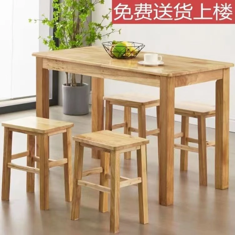 【厂家直销】实木快餐桌椅大排档面馆小吃店长方形桌子出租屋租房经
