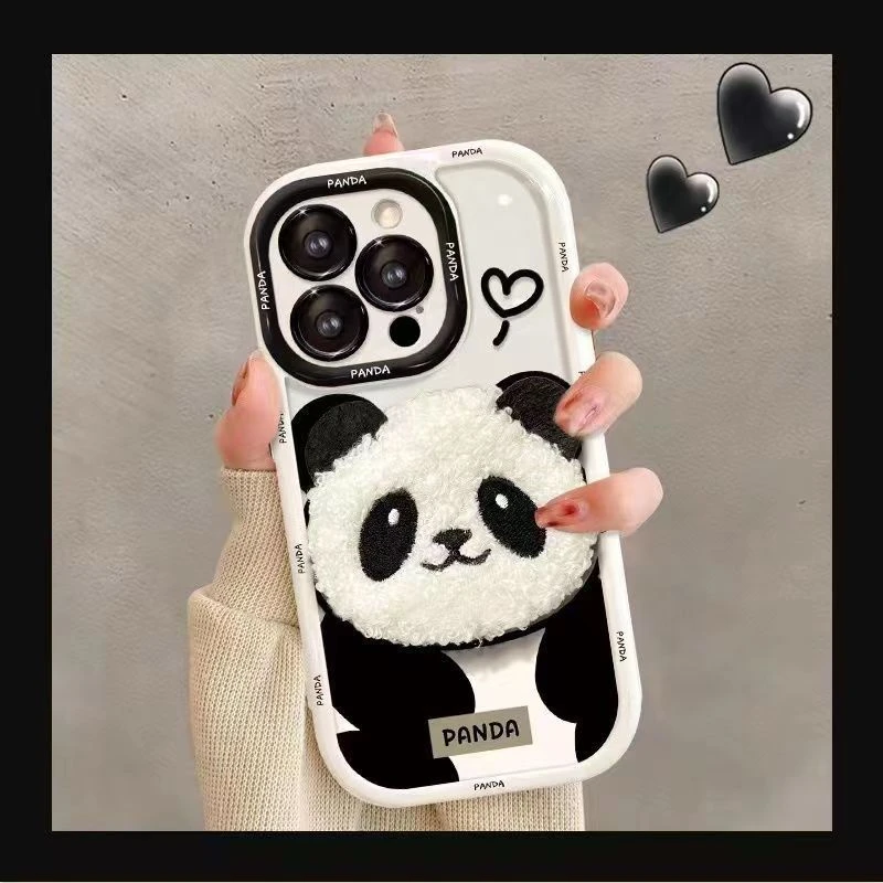 呆萌小熊猫苹果15/14/13/12promax11手机壳iPhone8全包款xr/xsmax