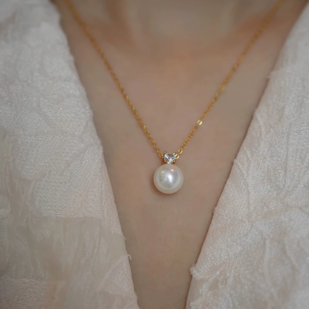 钛钢项链 A-173胖妹妹大码饰品时尚百搭气质经典轻奢加长单珠项链