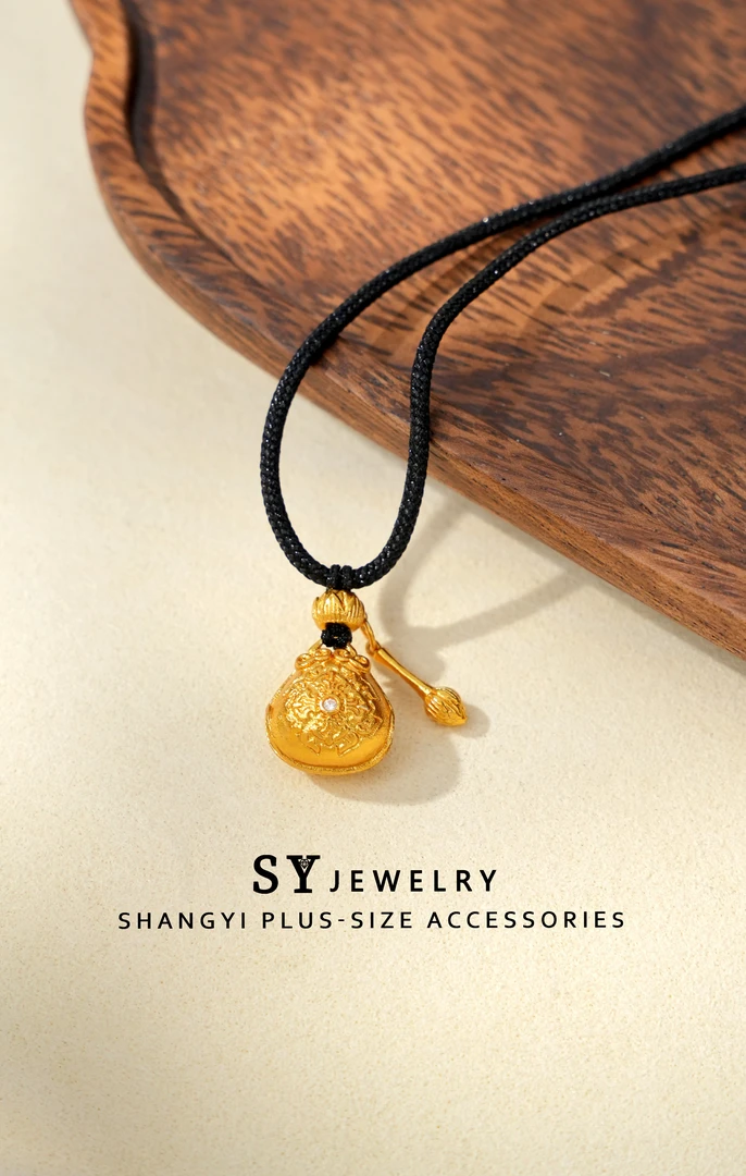 非金属布艺项链 A-422胖妹妹大码饰品新中式国潮木鱼吊坠项链