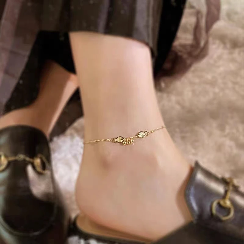 合金脚链 G-015胖妹妹大码饰品时尚百搭可爱轻奢个性加长小鱼脚链