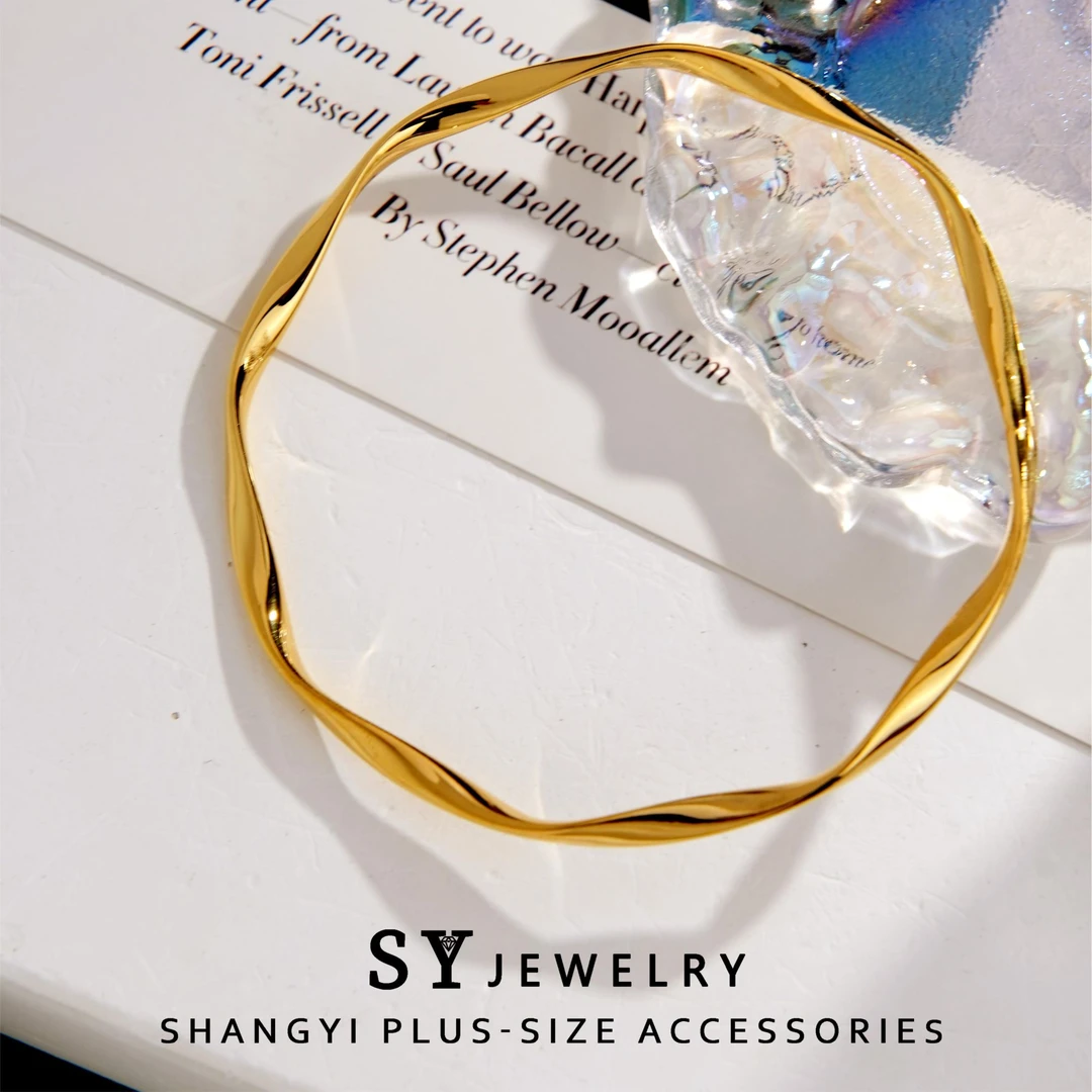 合金手镯 C-018胖妹妹大码饰品时尚经典素圈百搭闭口莫比乌斯手镯