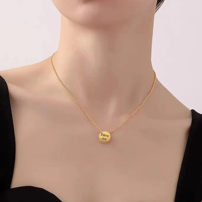 钛钢项链 A-233胖妹妹大码饰品时尚百搭轻奢可爱加长LOVEME项链