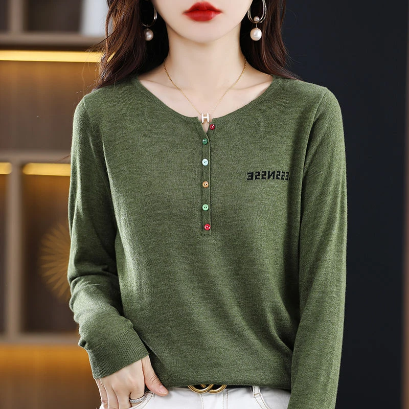 大码女装胖mm薄款毛衣女秋季宽松外穿长袖上衣时尚洋气打底针织衫