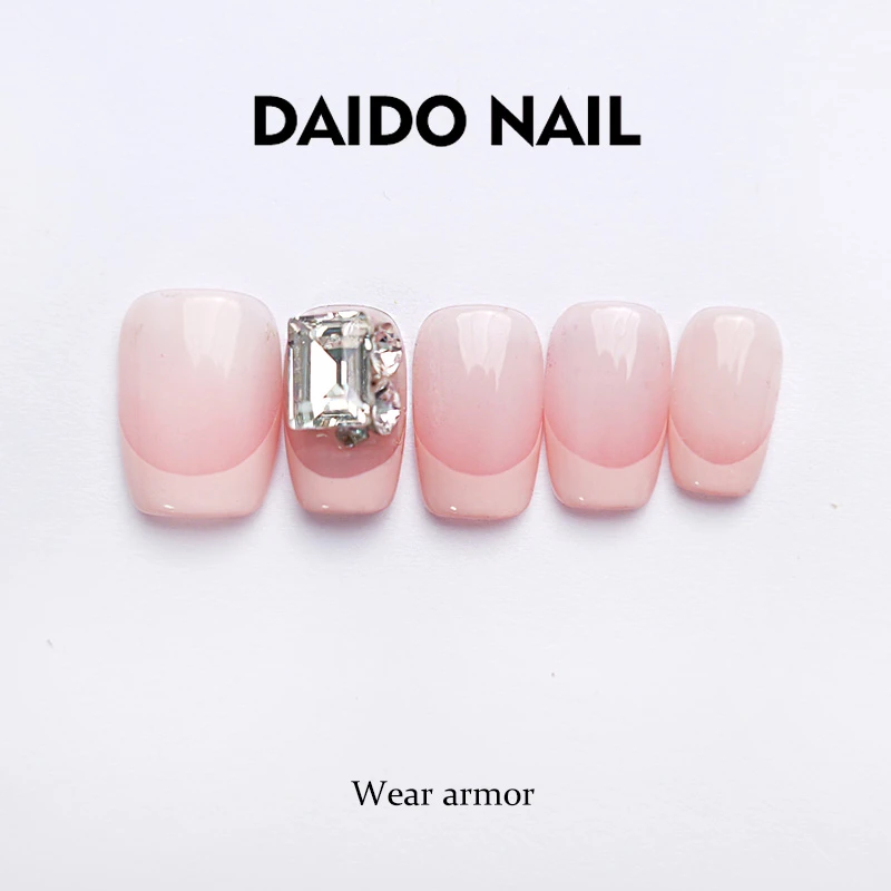 【草莓酸奶】Daido黛朵设计款手工穿戴甲夏季新品法式粉色系T036
