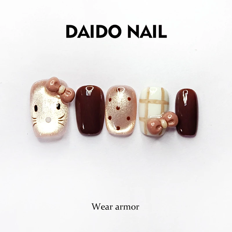 【KT猫】 Daido黛朵设计师款手工穿戴甲晕染手绘秋冬新品