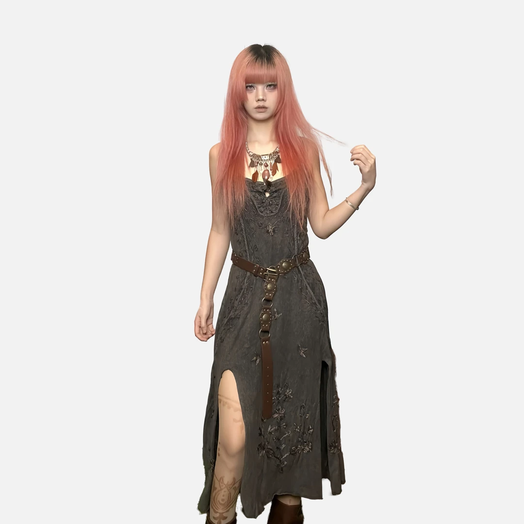 【嬉皮士专属链接】手工刺绣连衣裙返潮复古设计师春夏宽松款蕾丝