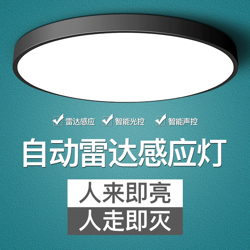 感应吸顶灯楼梯过道灯楼道走廊灯红外人体雷达感应灯智能声控灯