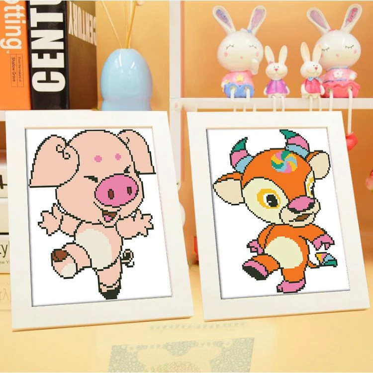 十字绣2025动物可爱十二生肖12小狗线绣新款小件卡通儿童房小型图