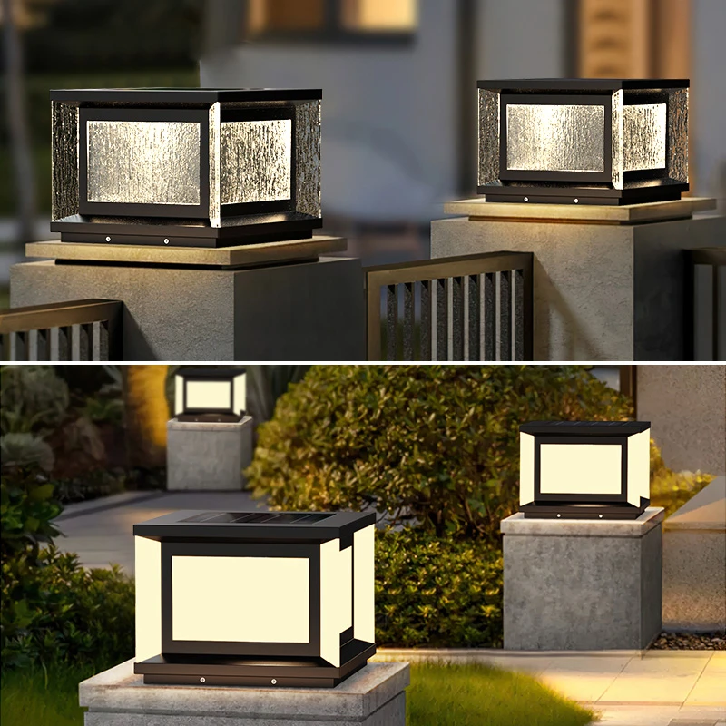 户外庭院灯太阳能柱头灯家用室外庭院灯围墙灯防水大门灯柱子灯
