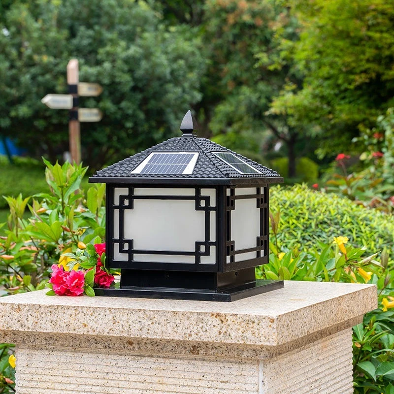 太阳能柱头灯户外庭院灯大门灯室外庭院灯门柱灯别墅围墙灯防水