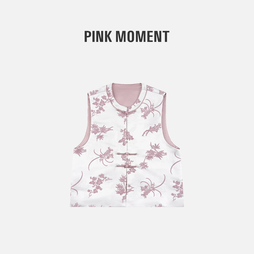 PM 梅兰竹菊绒花国风中式马甲 NC1D1055