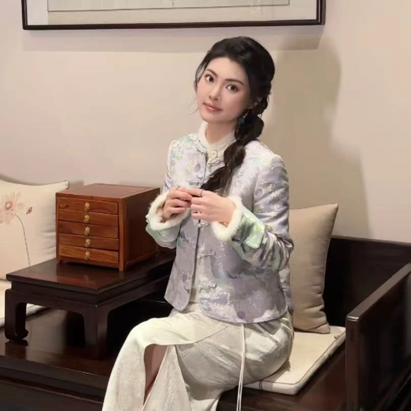 PM王囡囡  紫五福临门中式国风外套 NC1D1167