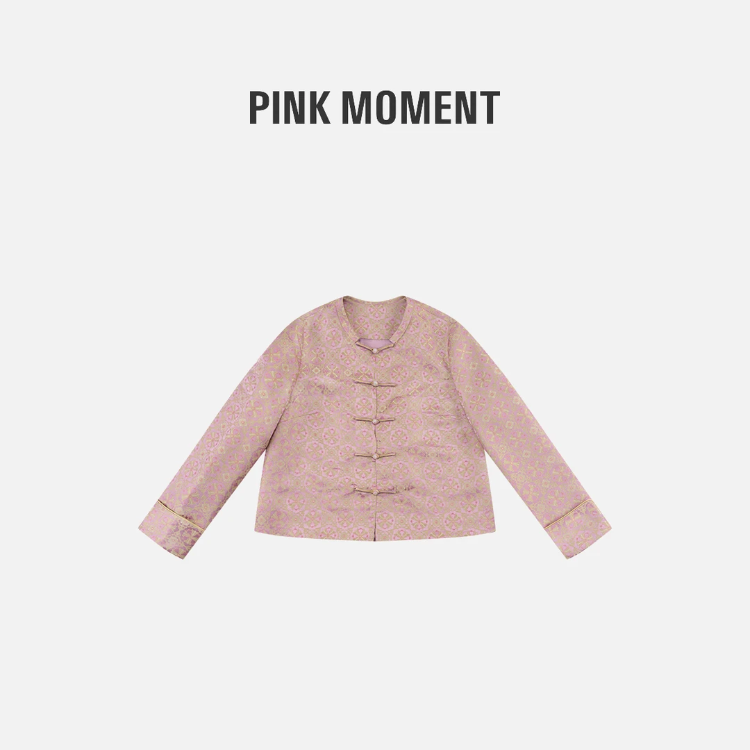 PM王囡囡 “檀粉佳人” 粉金宝相国风中式外套 NC1D0530