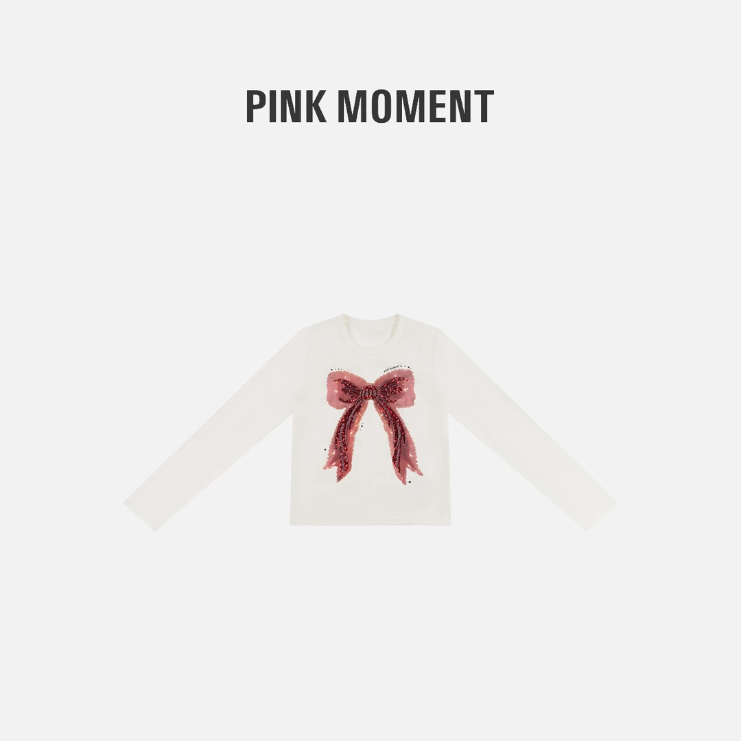 PM “酒心蝴蝶结” 大粉红蝴蝶结长袖T恤 NC1D0575