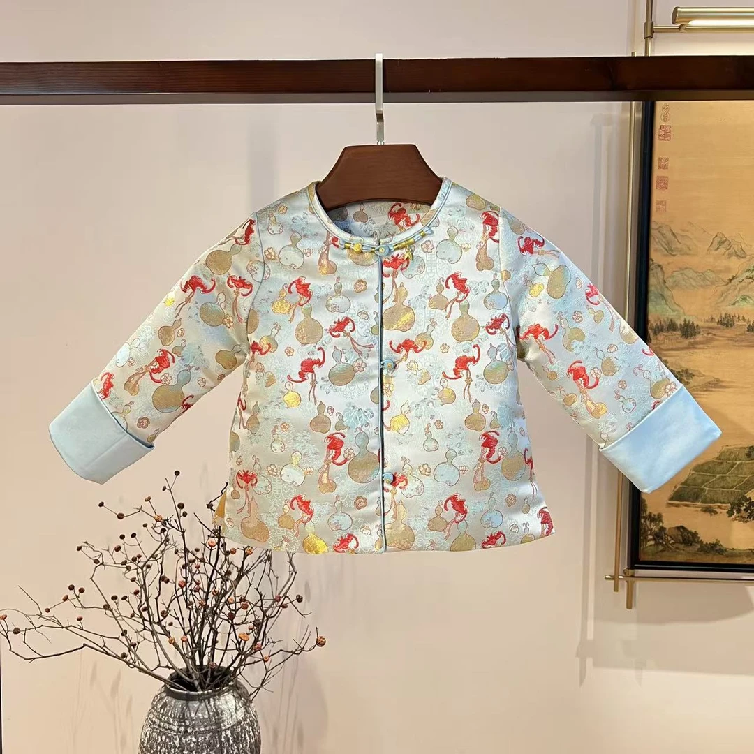 PM王囡囡 国风中式青金葫芦红蝠加棉外套（童装） NC1D1194