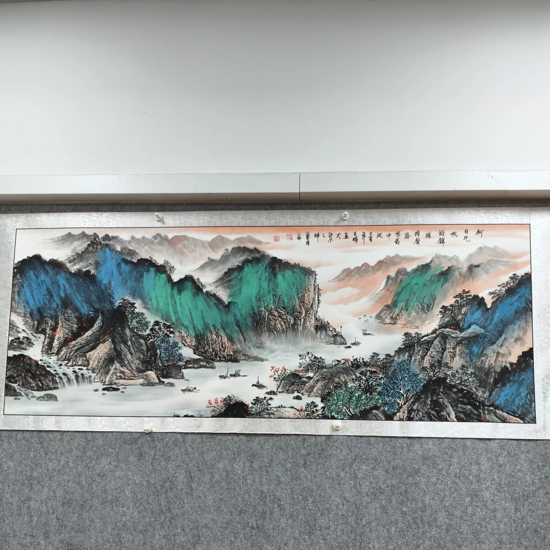 国画作品山水图《何日片帆》王辉