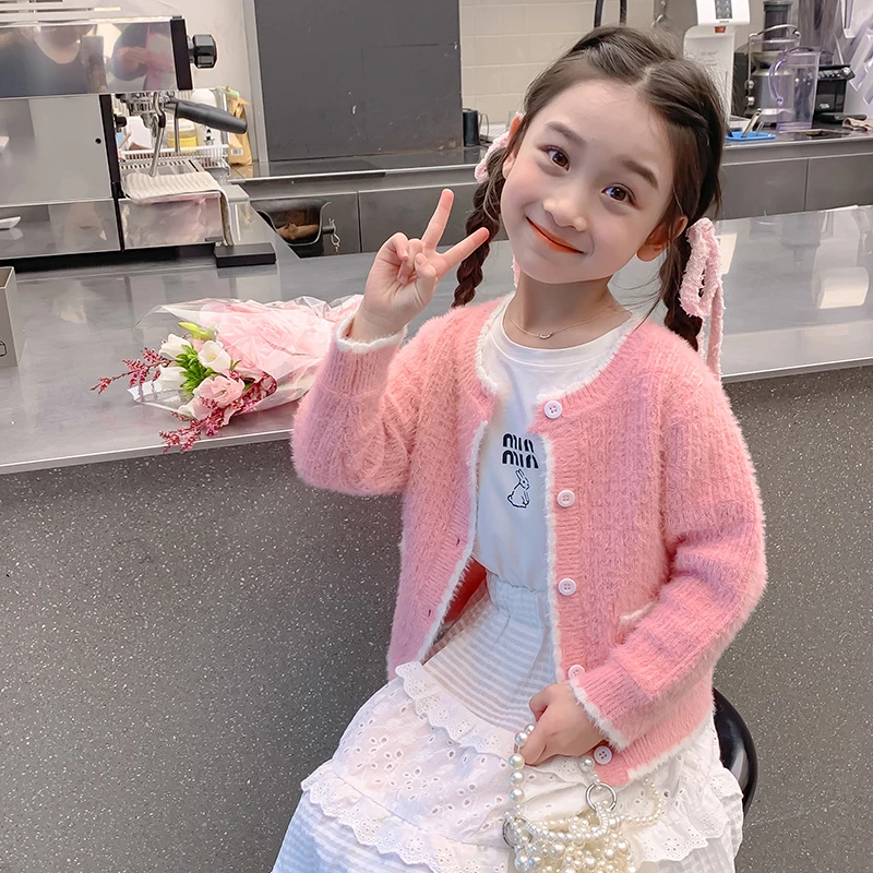 女童秋装毛衣外套外套女孩线衣儿童秋季针织开衫春秋款直播K2511