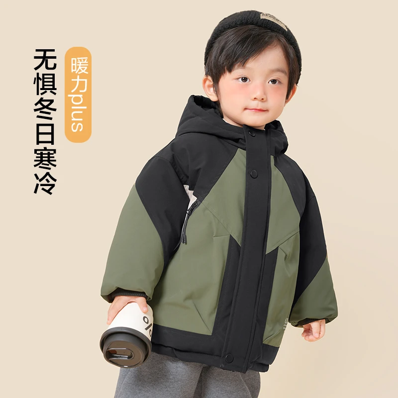 男童户外连帽防水外套冬款冬装儿童宝宝洋气保暖上衣童装潮X4554