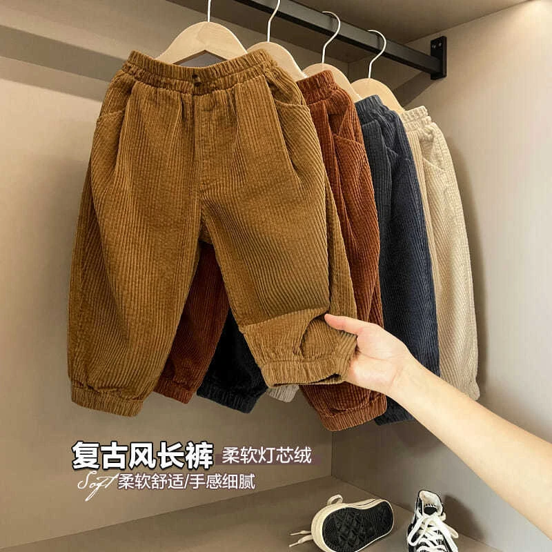 【组】U13218男童灯芯绒长裤子秋装春秋款童装小童秋季