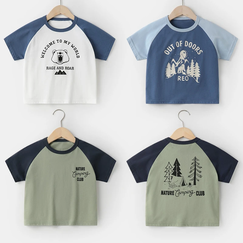 右欧春装男宝短袖T恤童装宝宝衣服小童半袖儿童男童上衣潮U14544