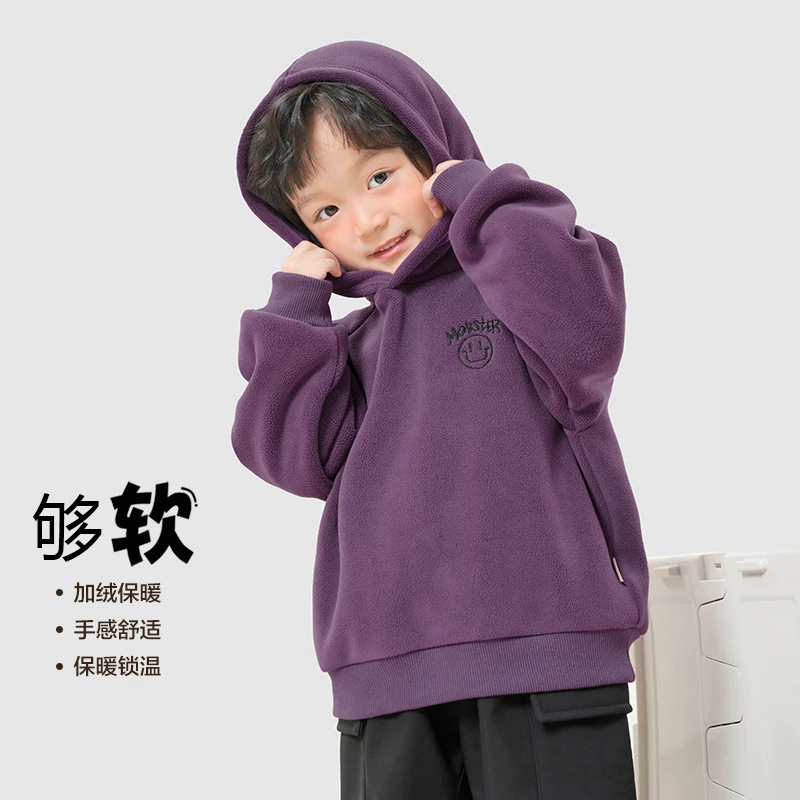 男童双面奥粒绒加厚卫衣冬装冬款儿童宝宝保暖上衣洋气童装X4633