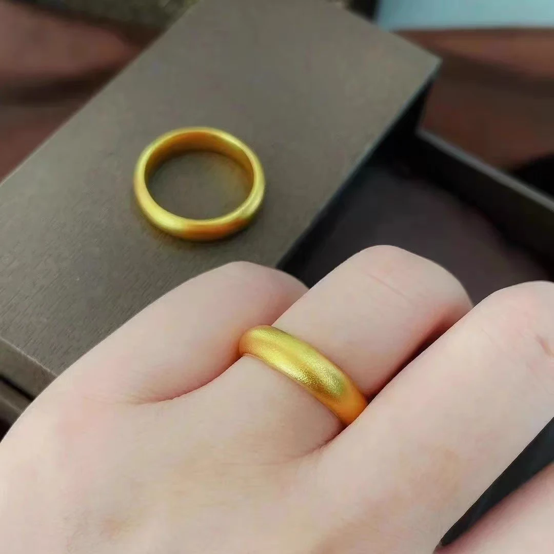 合金戒指 古法磨砂戒指  素圈