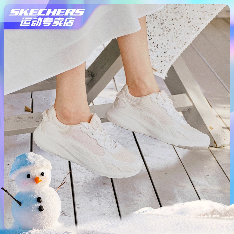 斯凯奇【奶油棉花糖】春夏软底运动鞋女简约网面厚底缓震休闲鞋百搭