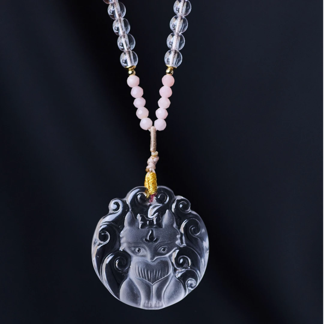 非金属玻璃吊坠 琉璃小狐狸九尾狐手工吊坠时尚精雕