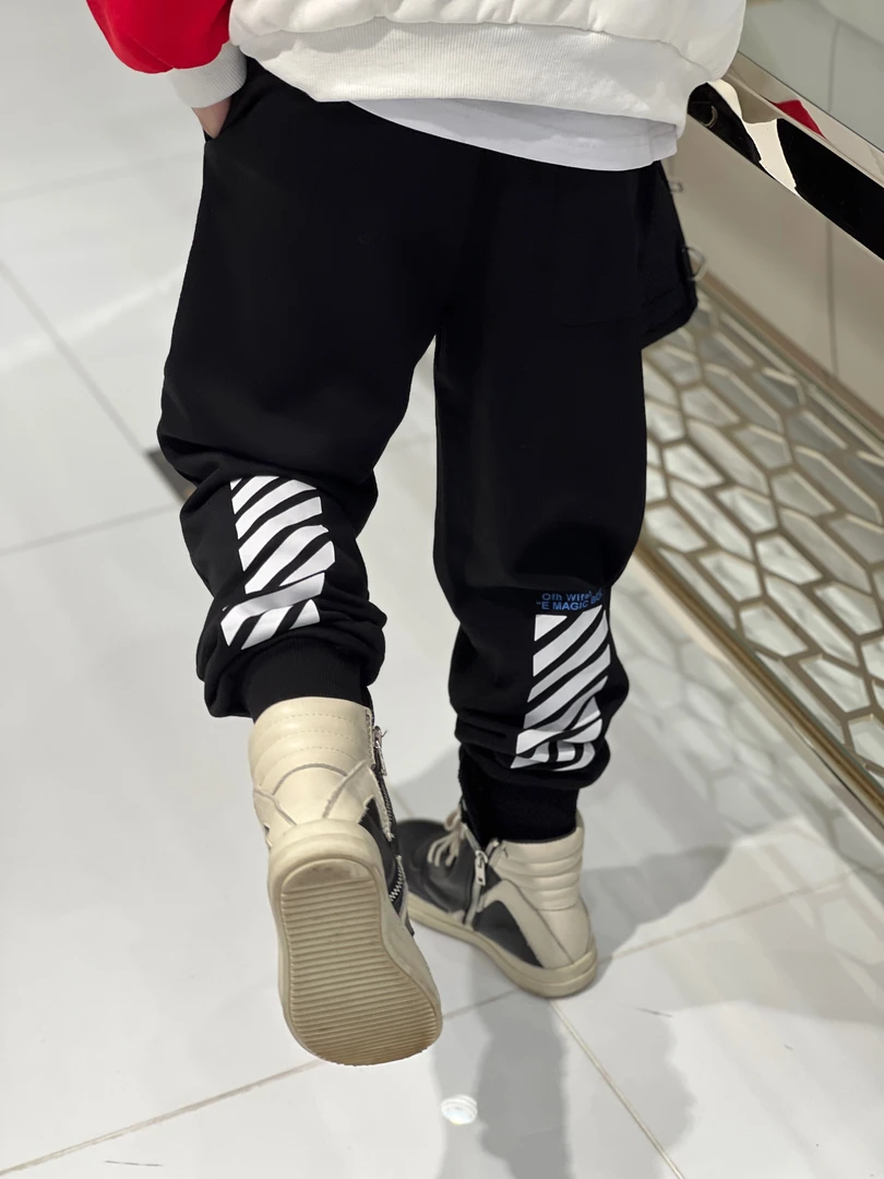 -潮牌童装定制“痞帅运动”儿童限量款春秋卫裤27197