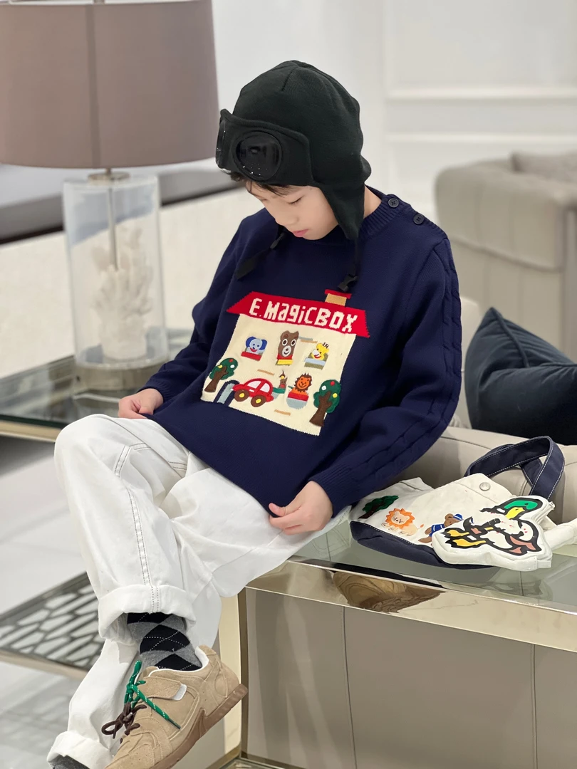 -潮牌童装定制“小熊饼干”儿童限量款冬季毛衣36280