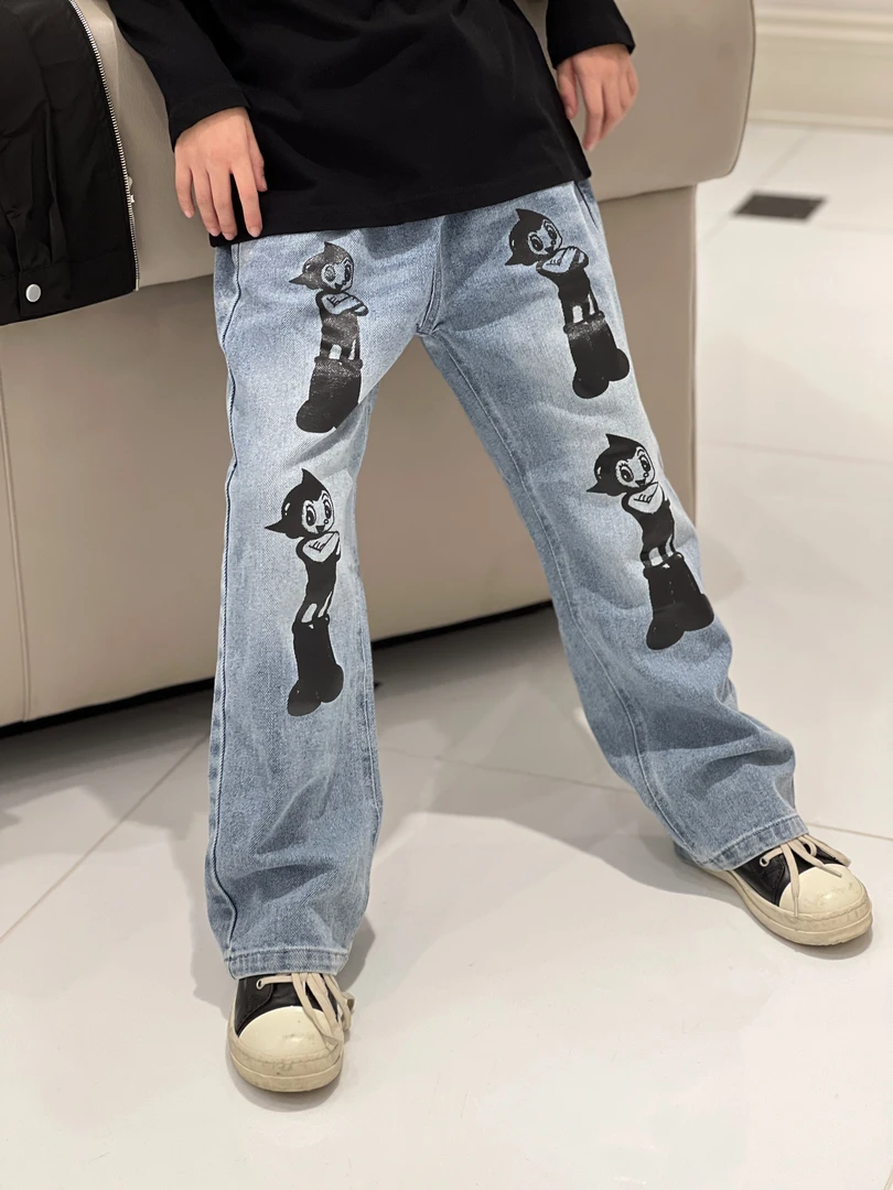 -潮牌童装定制“限量阿童”儿童限量款弹力牛仔裤35874