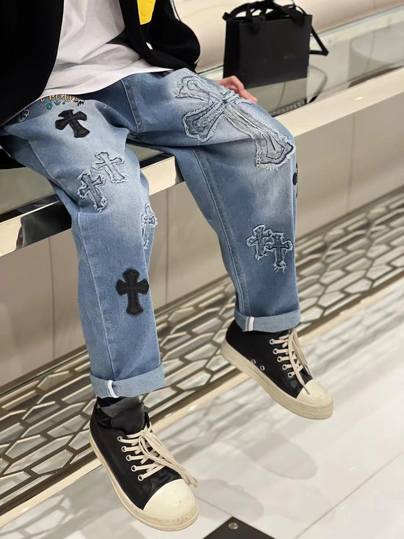 -潮牌童装定制“橱窗限量”儿童限量款弹力牛仔裤40789