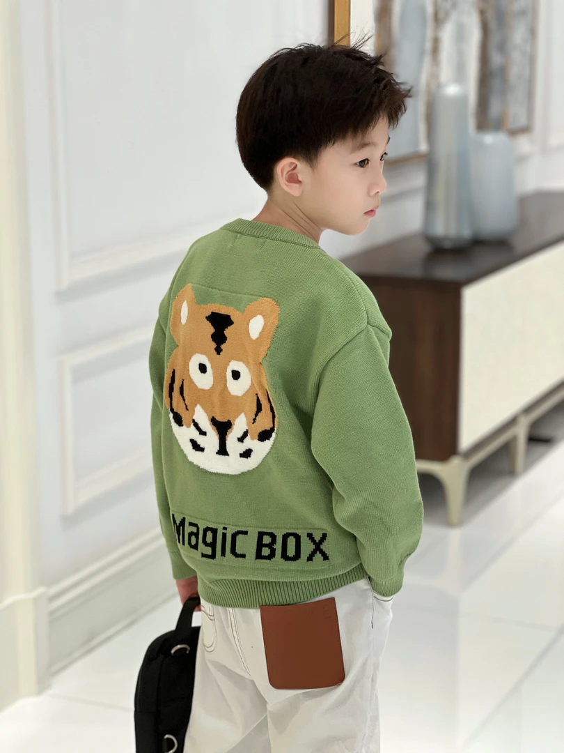--潮牌童装定制“萌宝小虎”儿童限量款冬季毛衣47908