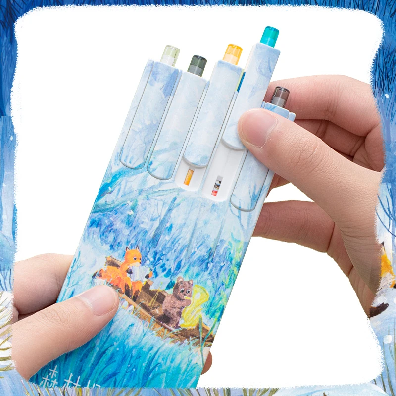 森林报冬天中性笔【作家榜文创】文具中性笔  5支装 冬天