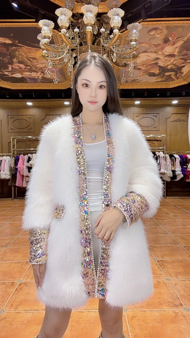 【觅雪寻冬】上新时尚百搭轻奢毛毛外套5560258