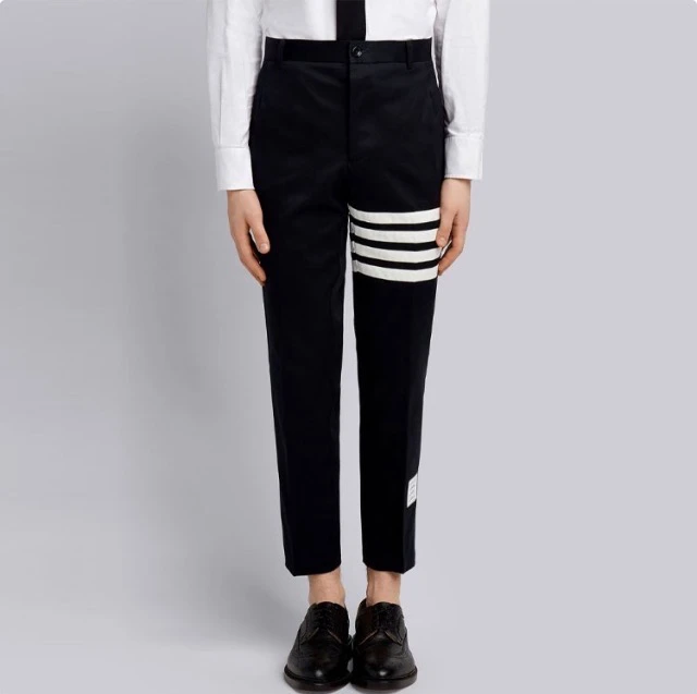 全新未使用 ThomBrowne 经典条纹西装裤 海军蓝