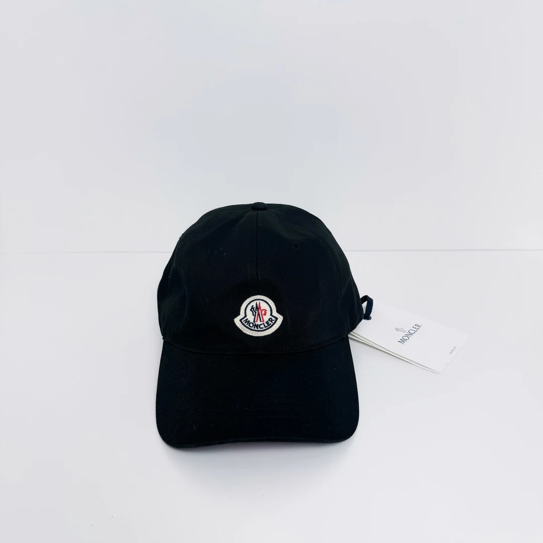 全新未使用 Moncler蒙口 徽标logo黑色棒球帽 帽子 男女同款