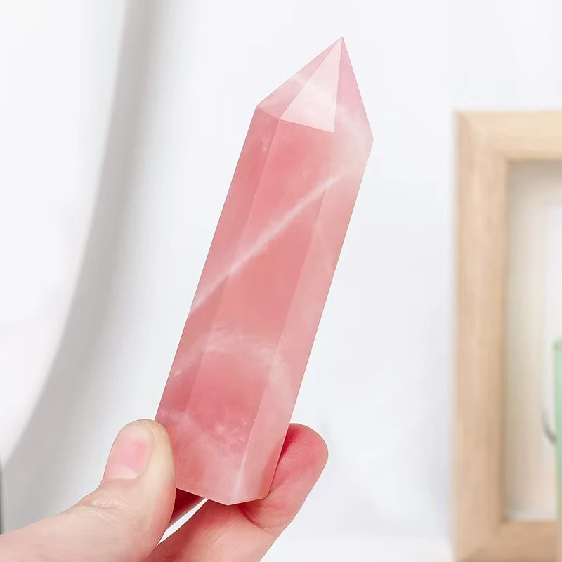 （牛仔老师专属）家居摆件粉晶柱六棱柱粉晶摆件装饰手工摆件