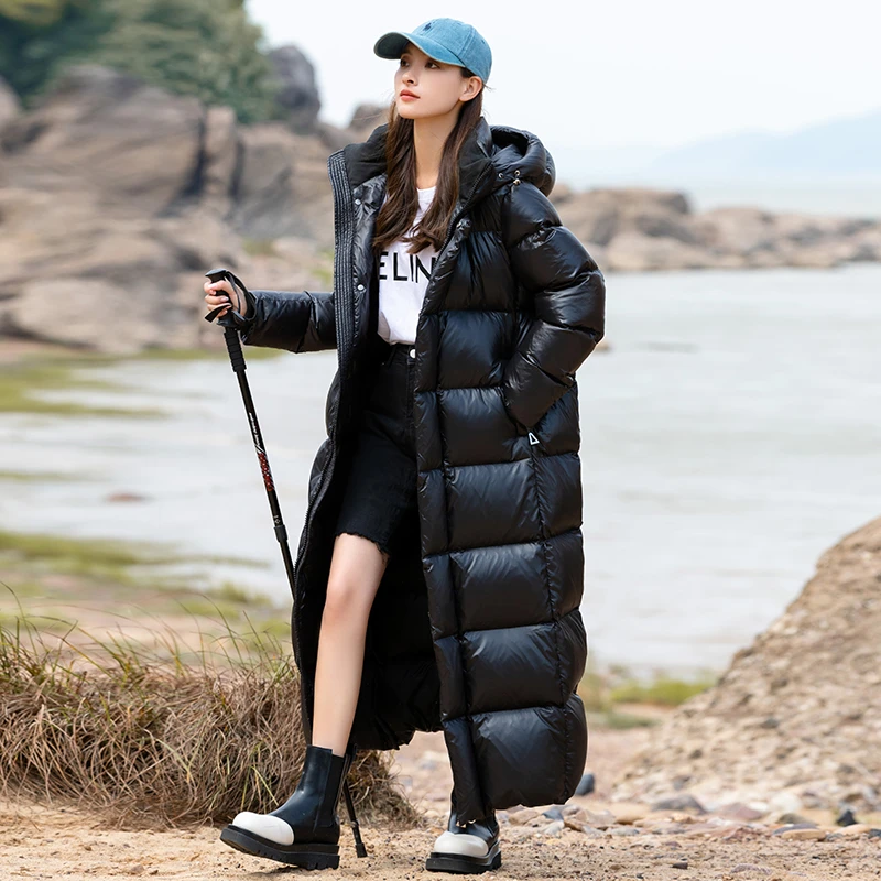 高端鹅绒服女长款过膝冬季加厚超长2025年新款爆款95白鹅绒羽绒服