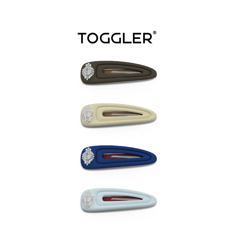 TOGGLER/托格乐多色硅胶冰花爆裂石超大显瘦百搭时尚发夹 笑笑