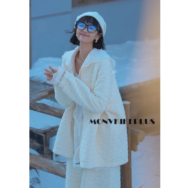 MoNvKiKiPlus2“冰糖“70%棉大板宽松百搭休闲加厚棉宽松外套#708