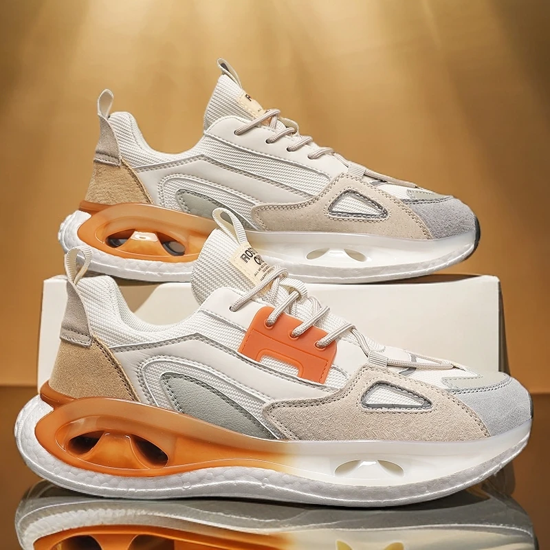 夏季男士休闲高档透气男鞋百搭时尚厚底青少跑步软底低帮潮鞋