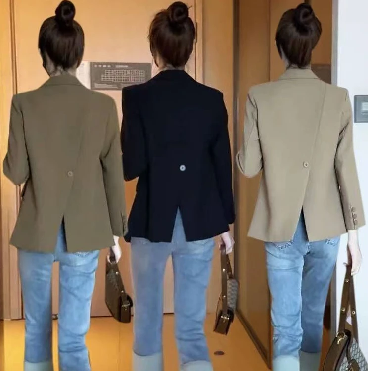 【红人上新】舒适秋装韩版小西装黑色女外套时尚休闲百搭秋季职业