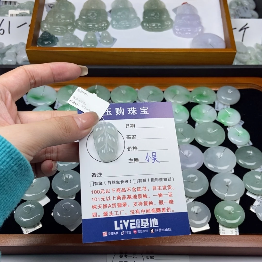 翡翠颈饰未镶嵌叶子